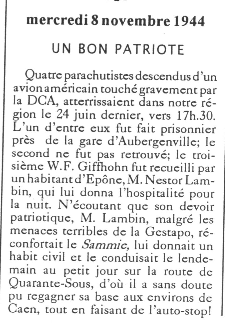 Article du Courrier de Mantes