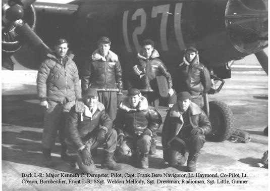 Sgt James Weldon Mellody with other airmen