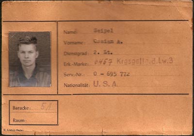 ID card issued by the German army to Lt Ossian Arthur Seipel